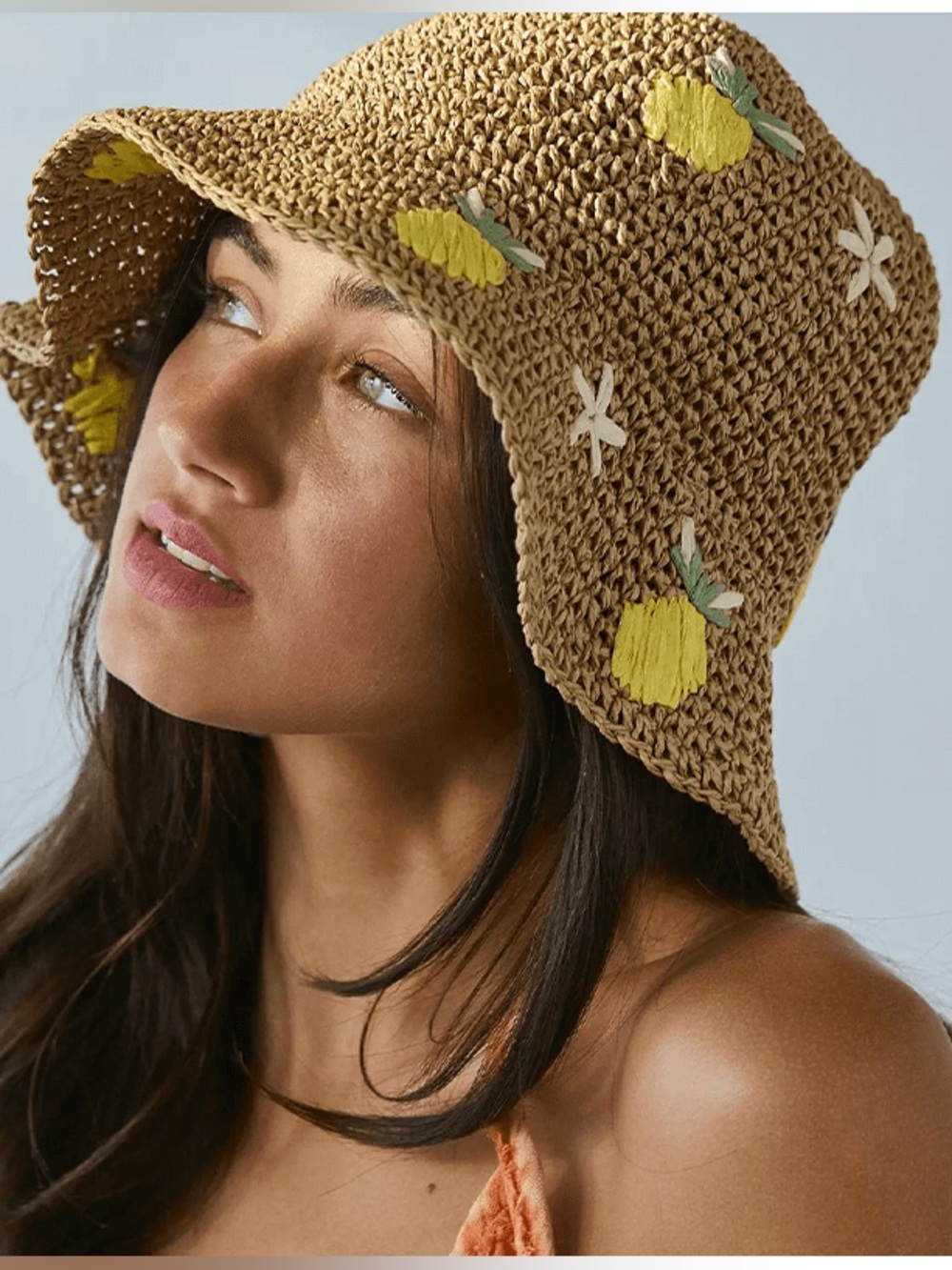 NWOT Urban Outfitters Fruit Woven Straw Bucket Hat